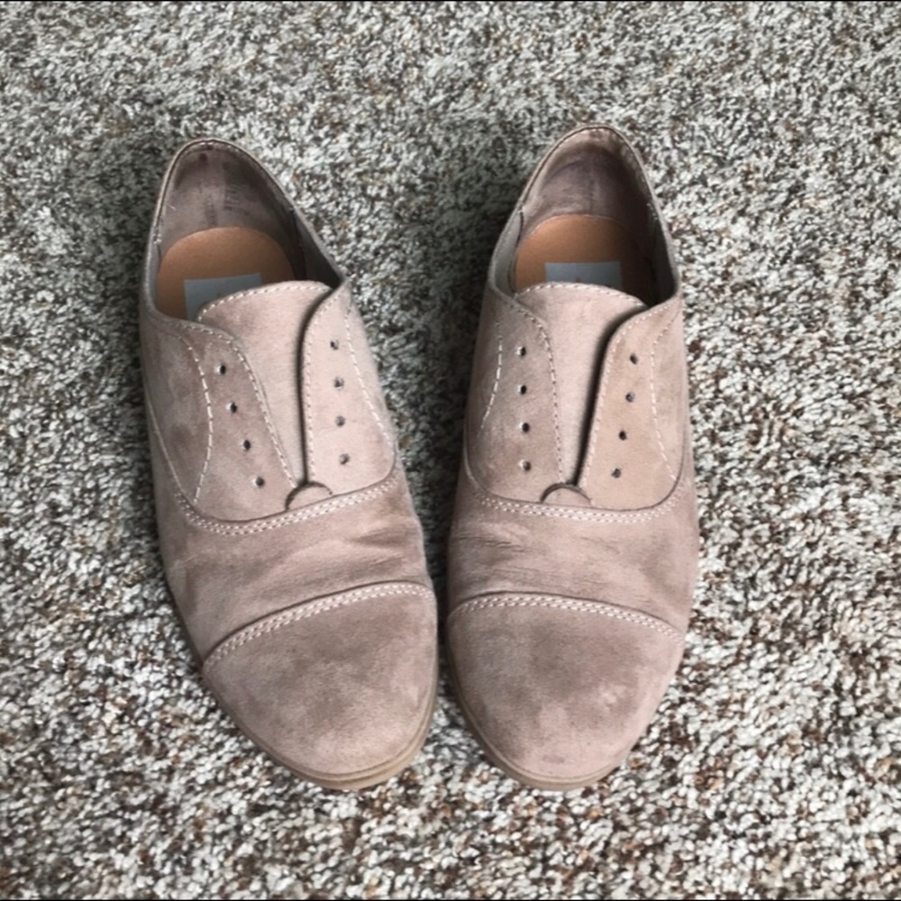 Tan Laceless Oxfords